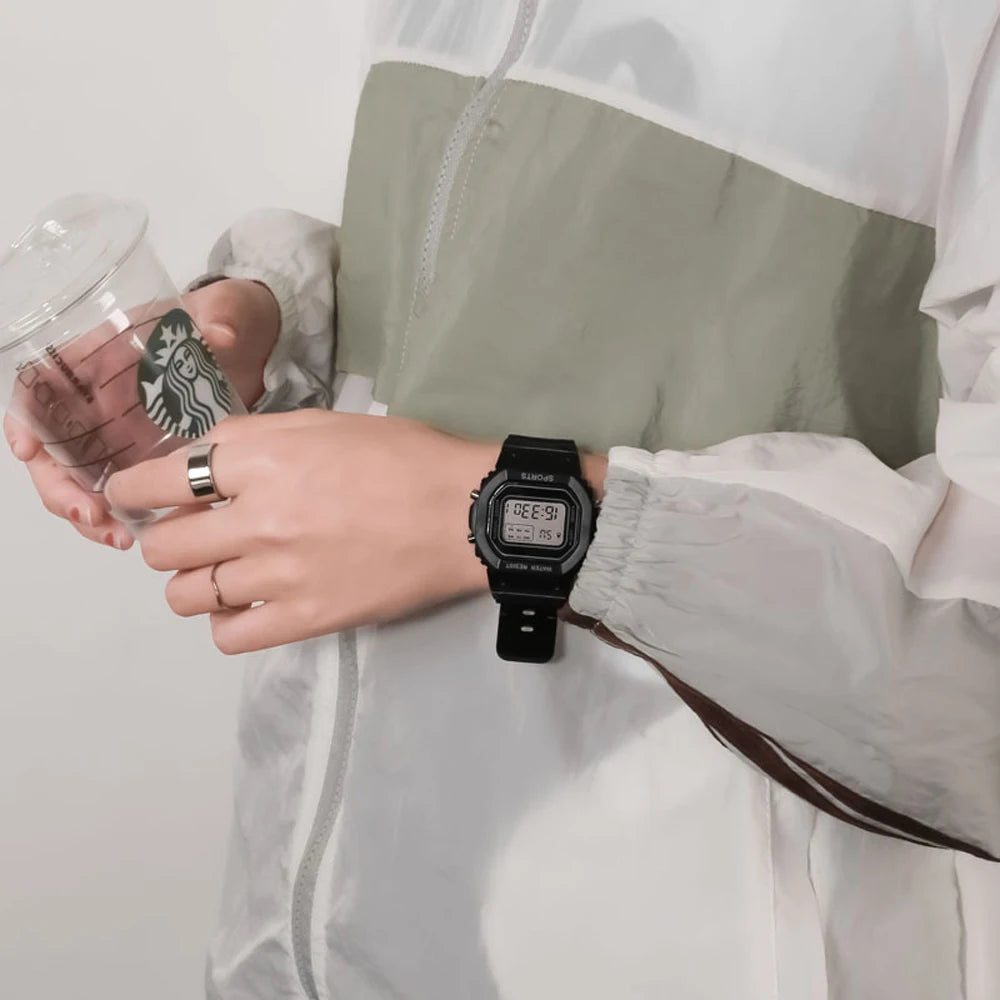 Fashion Simple Adolescent Outdoor Sport Led Waterproof WristWatch Analog Digital Military Sport  Male Watch