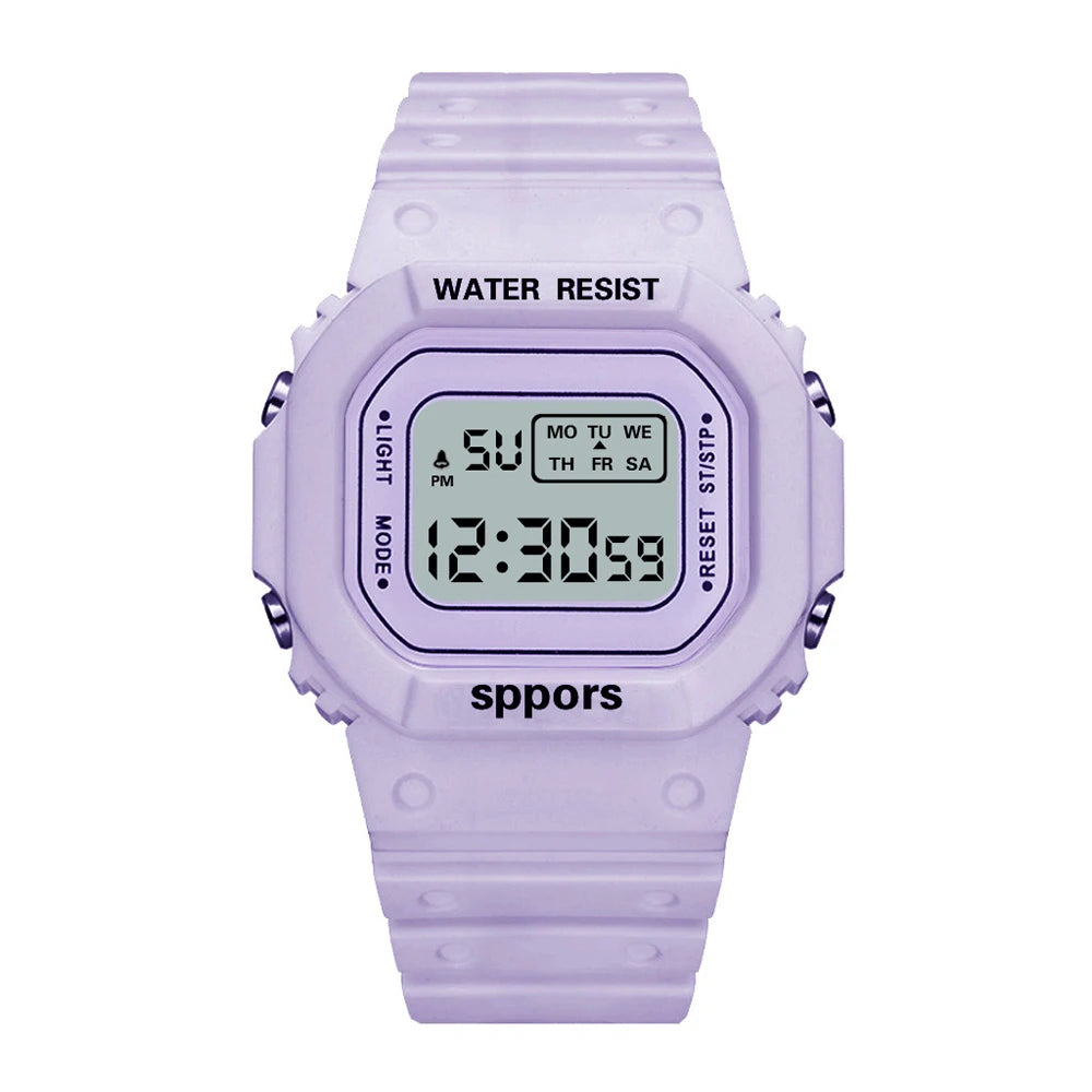 Fashion Simple Adolescent Outdoor Sport Led Waterproof WristWatch Analog Digital Military Sport  Male Watch