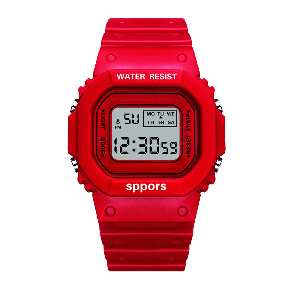 Fashion Simple Adolescent Outdoor Sport Led Waterproof WristWatch Analog Digital Military Sport  Male Watch