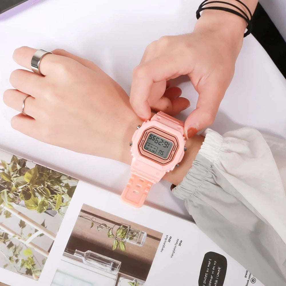 Fashion Simple Adolescent Outdoor Sport Led Waterproof WristWatch Analog Digital Military Sport  Male Watch