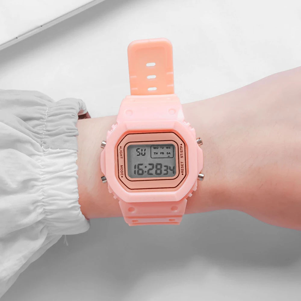Fashion Simple Adolescent Outdoor Sport Led Waterproof WristWatch Analog Digital Military Sport  Male Watch