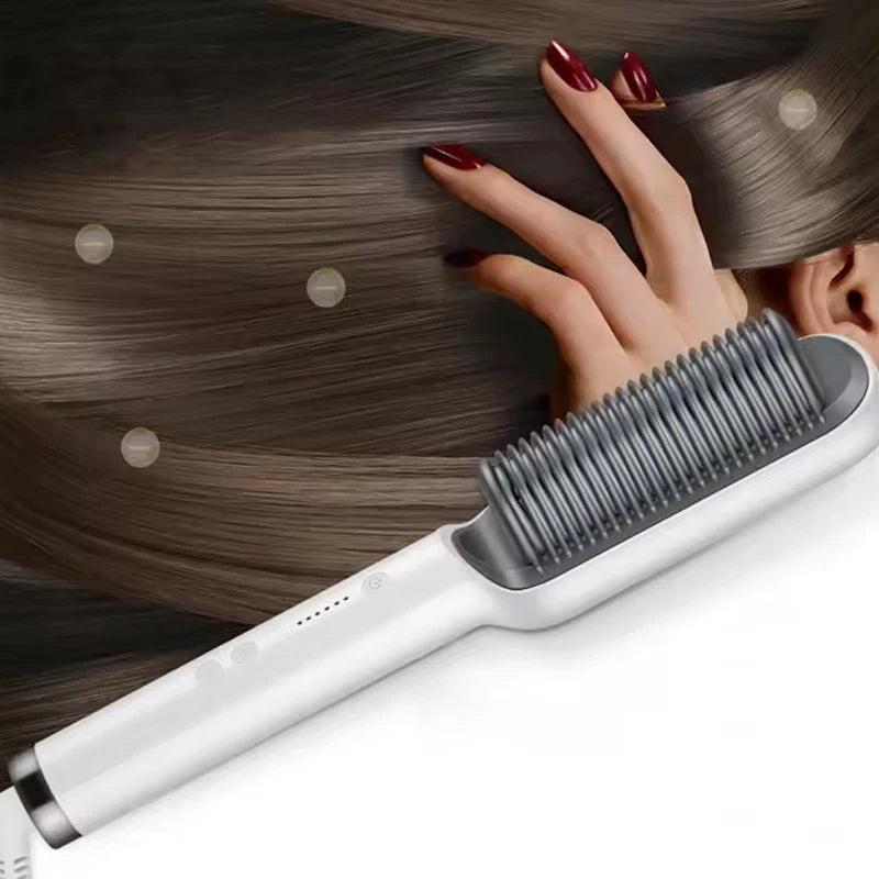 Hot Selling Professional Straight Hair Comb Portable Ceramic Coating Straight Hair Brush Salon Women'S Styling Tool