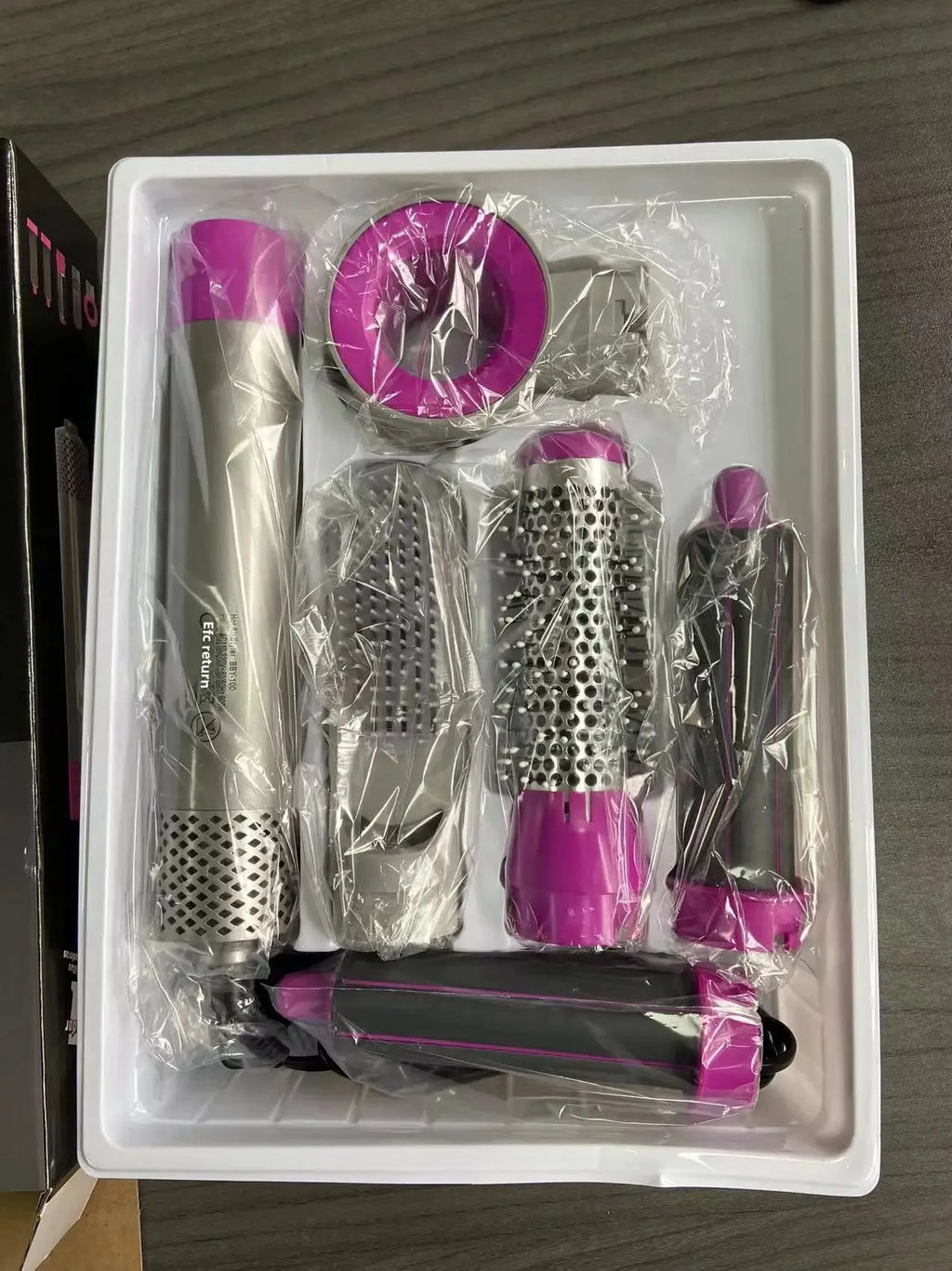 Cross-Border New Five-in-One Hairdryer Brush Automatic Curling Stick Straight Two-Use Beauty Hair Styling Brush Electric Blow Dr