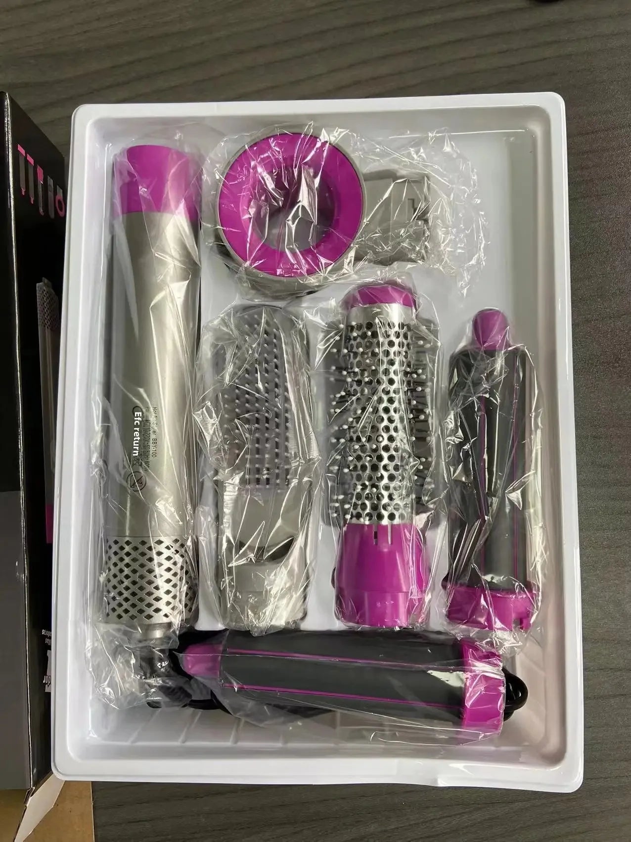 Cross-Border New Five-in-One Hairdryer Brush Automatic Curling Stick Straight Two-Use Beauty Hair Styling Brush Electric Blow Dr