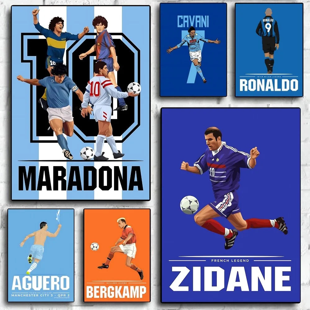 Sport Soccer Football Player Star Poster Home Living Room Bedroom Bar Cafe Art Decor