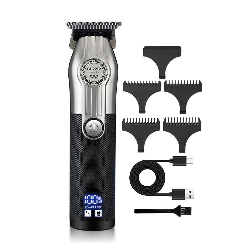Men's rechargeable hair clippers equipped with guide combs are an ideal choice for hair and beard styling