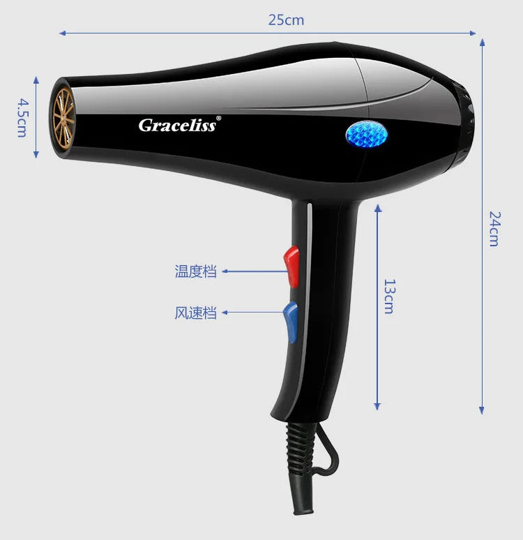 220V With EU Plug 1800W Hot And Cold Wind Hair Dryer Blow dryer Hairdryer Styling Tools For Salons and household use