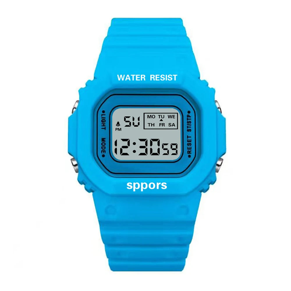 Fashion Simple Adolescent Outdoor Sport Led Waterproof WristWatch Analog Digital Military Sport  Male Watch
