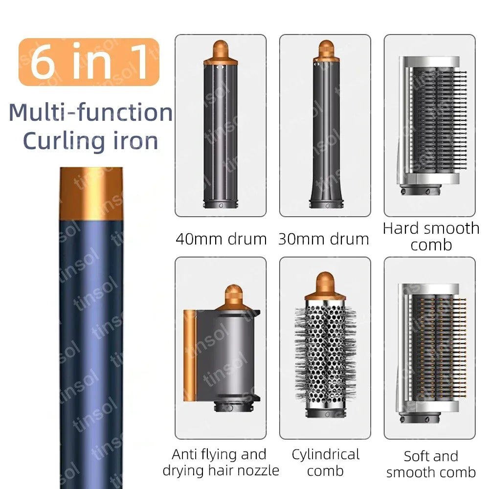 6-in-1 Multi-Function Hair Dryer Curling Iron Straightener Hot Air Comb Styling Kit Salon-like results at home