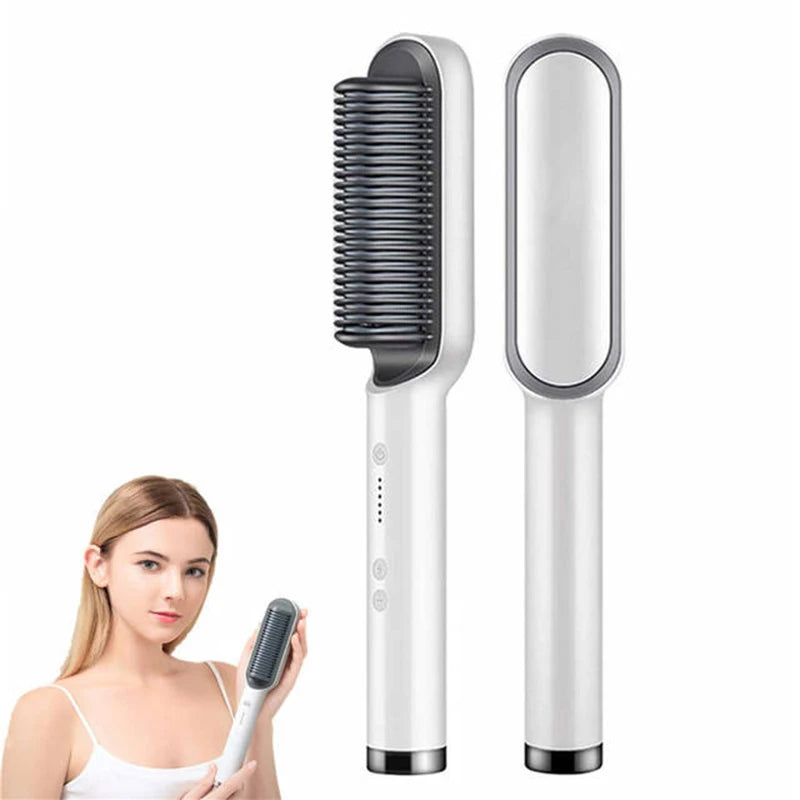 Hot Selling Professional Straight Hair Comb Portable Ceramic Coating Straight Hair Brush Salon Women'S Styling Tool