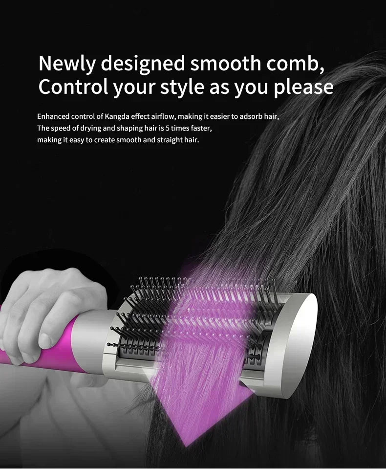 6-in-1 Multi-Function Hair Dryer Curling Iron Straightener Hot Air Comb Styling Kit Salon-like results at home