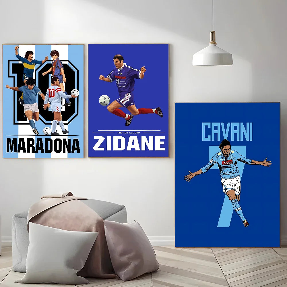 Sport Soccer Football Player Star Poster Home Living Room Bedroom Bar Cafe Art Decor