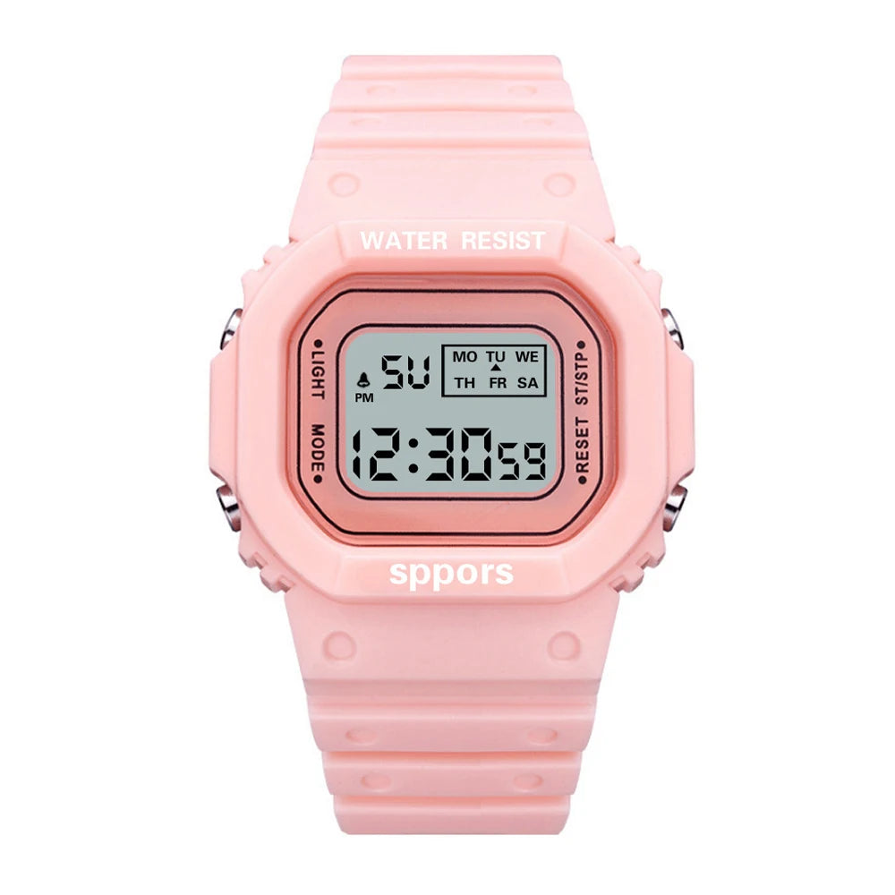 Fashion Simple Adolescent Outdoor Sport Led Waterproof WristWatch Analog Digital Military Sport  Male Watch
