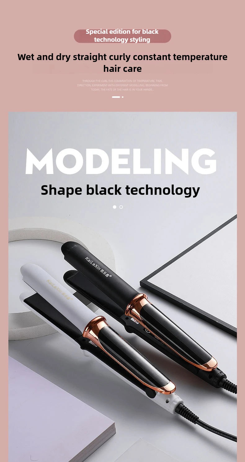 4 Gears Adjustable Temperature 2in1 Professional Flat Iron Hair Straightener Fast Warm-up Styling Tool for Wet or Dry Hair