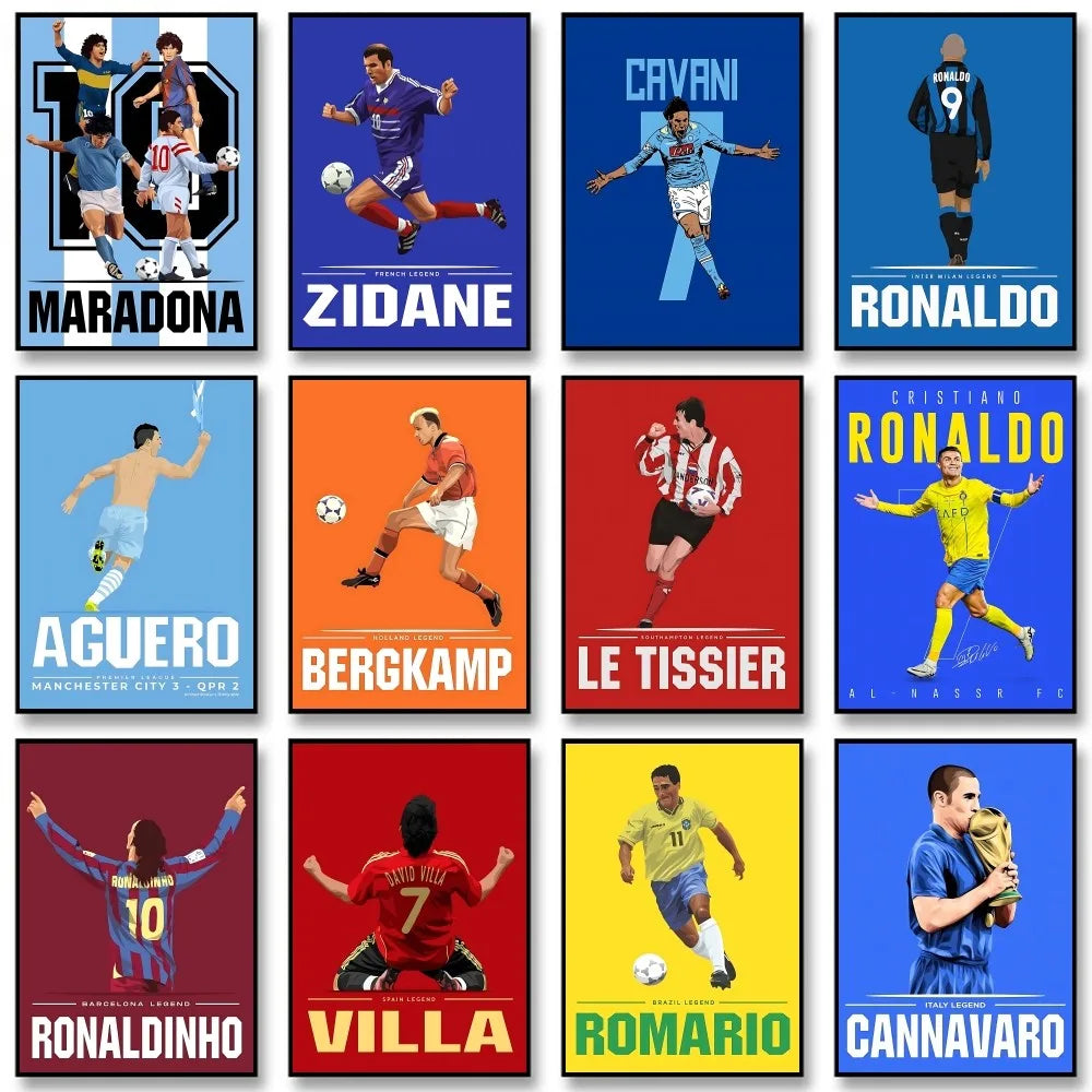 Sport Soccer Football Player Star Poster Home Living Room Bedroom Bar Cafe Art Decor