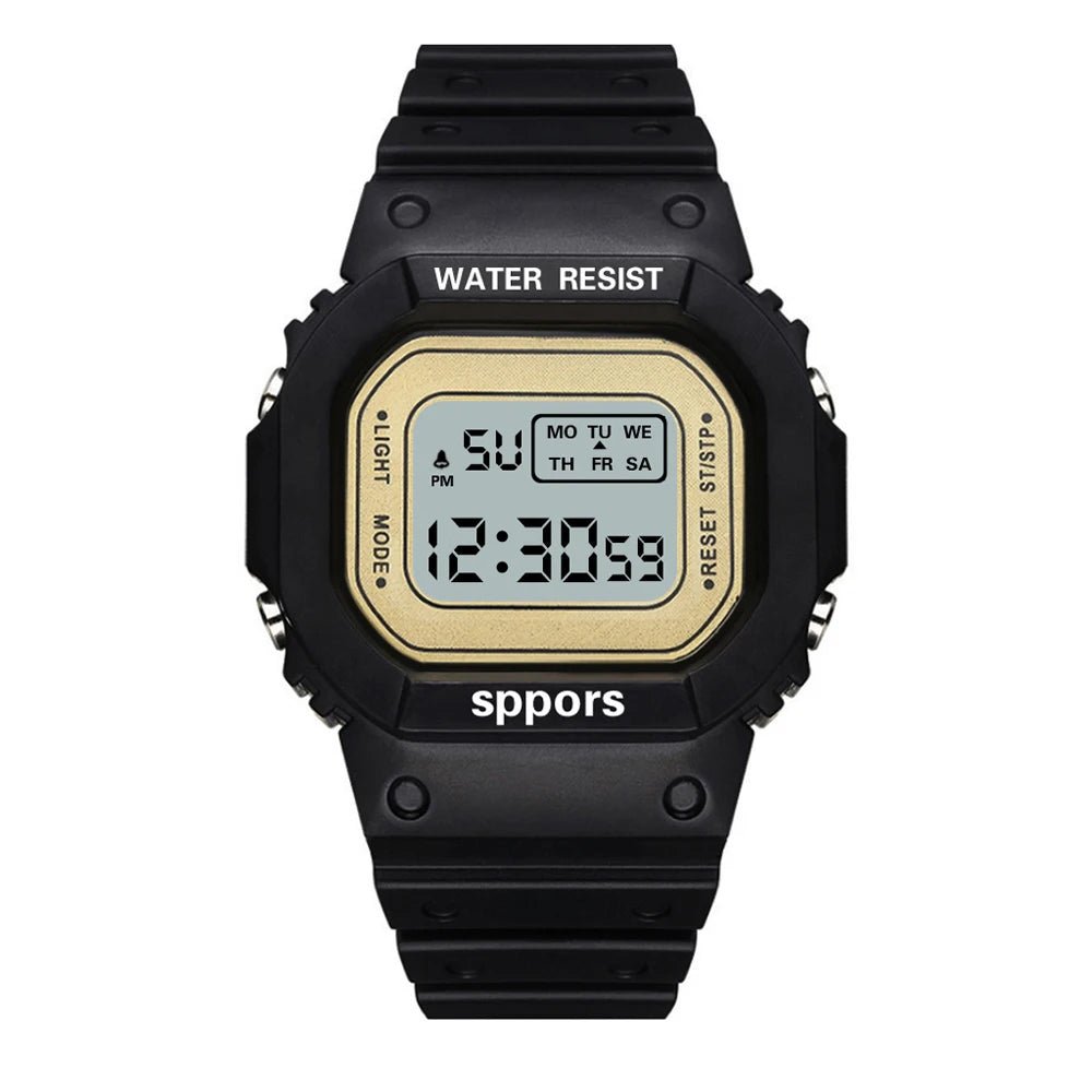 Fashion Simple Adolescent Outdoor Sport Led Waterproof WristWatch Analog Digital Military Sport  Male Watch