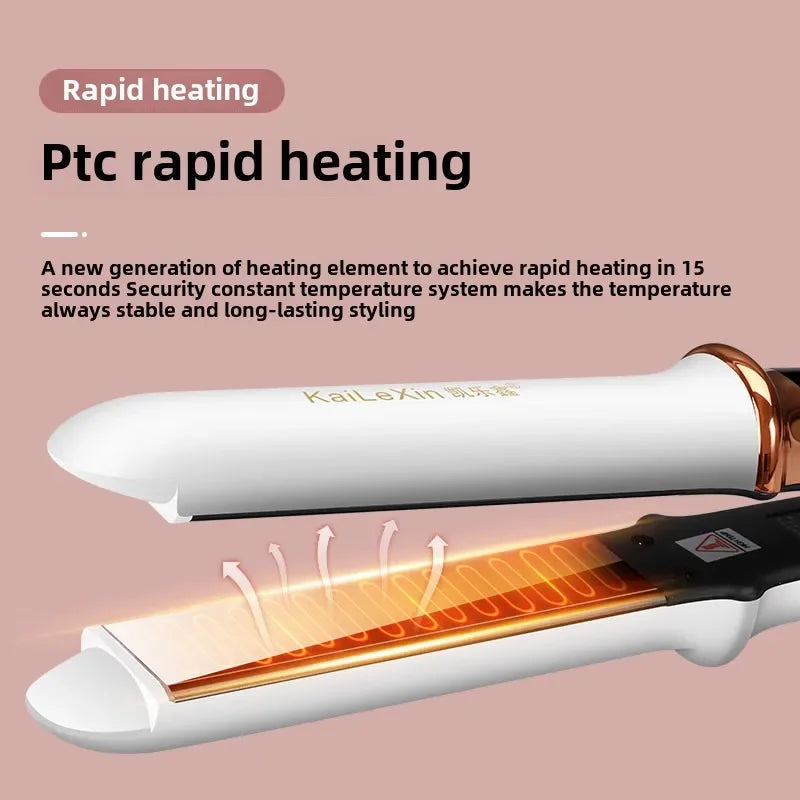 4 Gears Adjustable Temperature 2in1 Professional Flat Iron Hair Straightener Fast Warm-up Styling Tool for Wet or Dry Hair