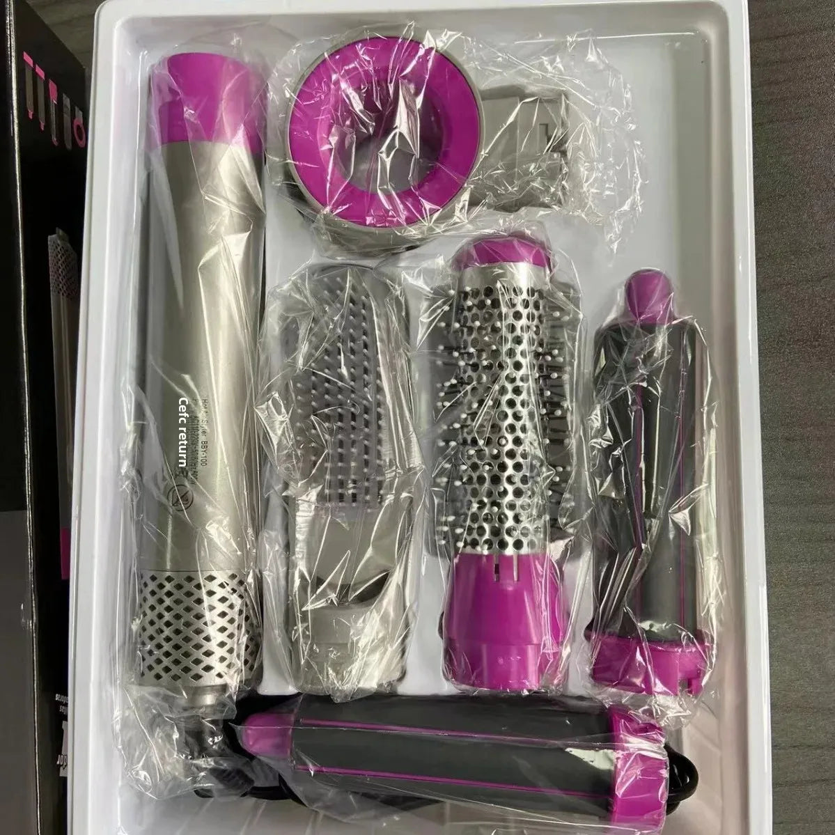 Cross-Border New Five-in-One Hairdryer Brush Automatic Curling Stick Straight Two-Use Beauty Hair Styling Brush Electric Blow Dr