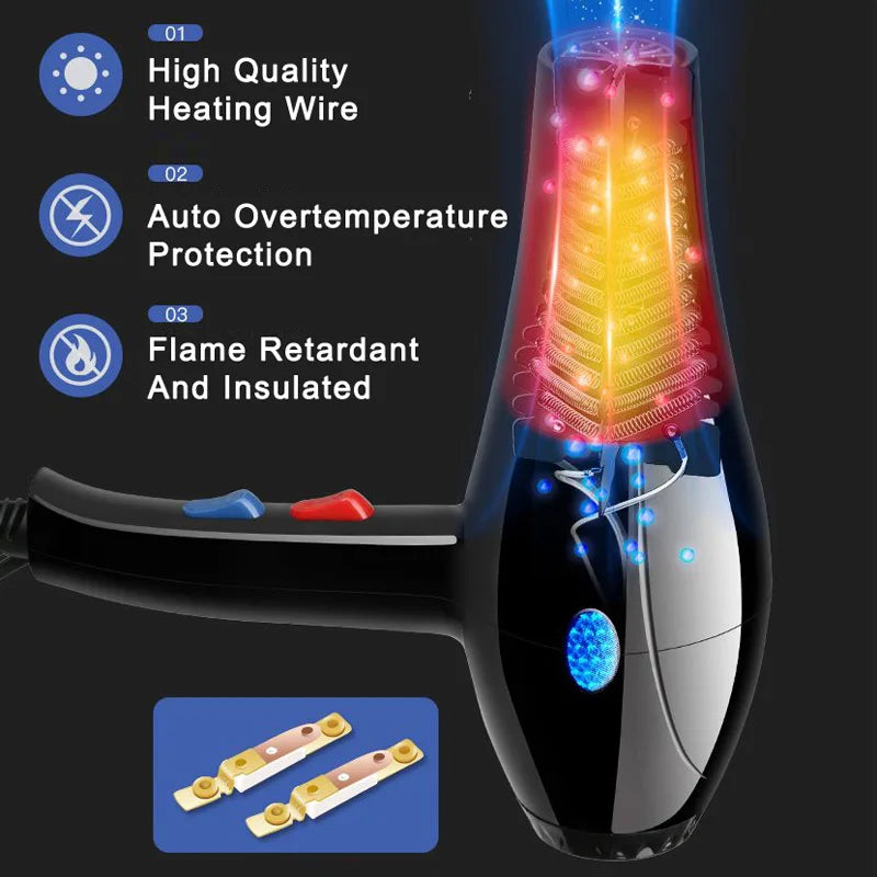 220V With EU Plug 1800W Hot And Cold Wind Hair Dryer Blow dryer Hairdryer Styling Tools For Salons and household use