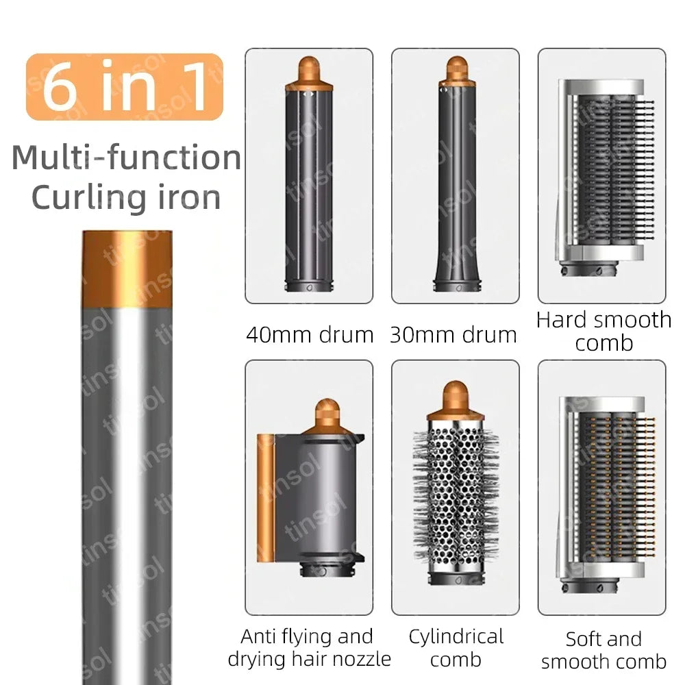 6-in-1 Multi-Function Hair Dryer Curling Iron Straightener Hot Air Comb Styling Kit Salon-like results at home