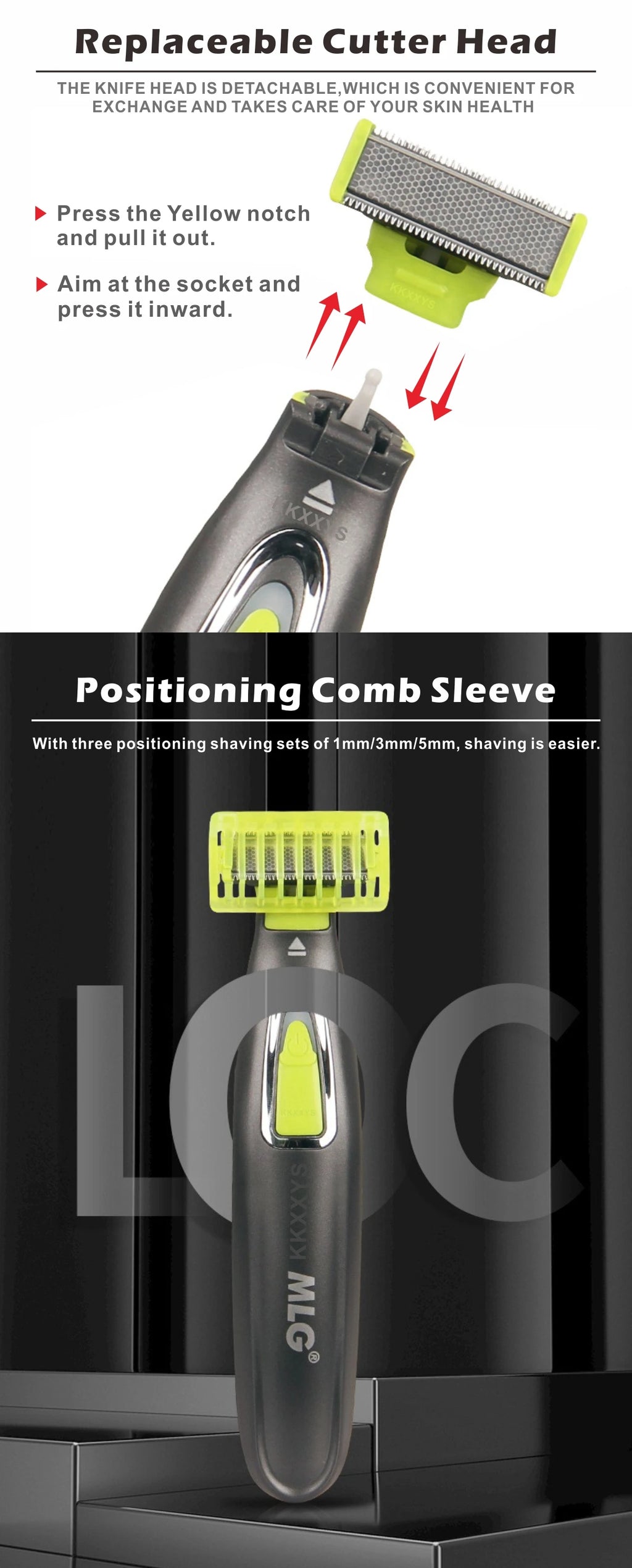MLG 187 Electric Shaver Flex Razor Head 3 in 1 Shaving Body Face Washable Hair Eyebrow Styling Trimmer Rechargeable Face Care