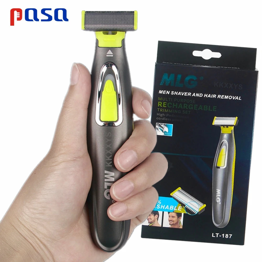 MLG 187 Electric Shaver Flex Razor Head 3 in 1 Shaving Body Face Washable Hair Eyebrow Styling Trimmer Rechargeable Face Care