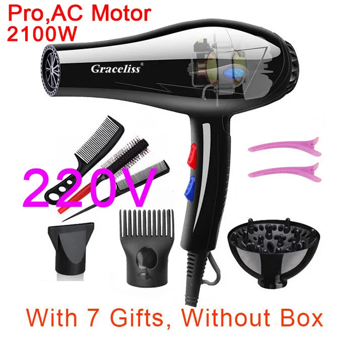 220V With EU Plug 1800W Hot And Cold Wind Hair Dryer Blow dryer Hairdryer Styling Tools For Salons and household use