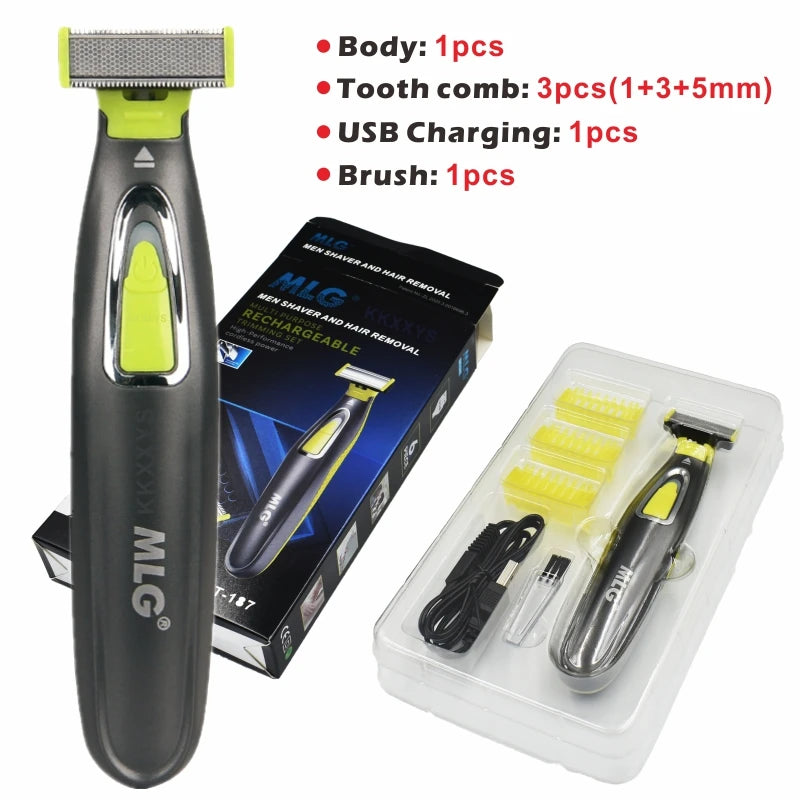 MLG 187 Electric Shaver Flex Razor Head 3 in 1 Shaving Body Face Washable Hair Eyebrow Styling Trimmer Rechargeable Face Care