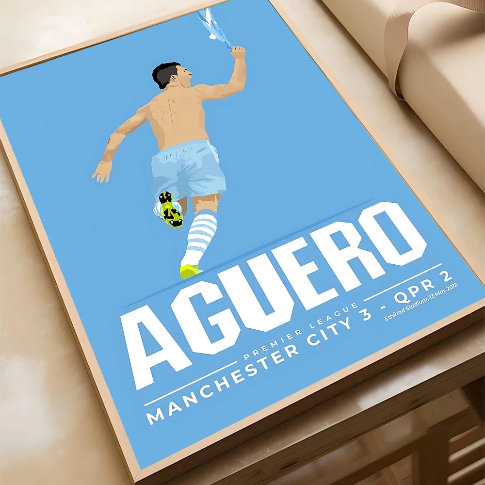 Sport Soccer Football Player Star Poster Home Living Room Bedroom Bar Cafe Art Decor