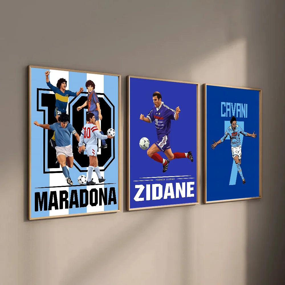 Sport Soccer Football Player Star Poster Home Living Room Bedroom Bar Cafe Art Decor