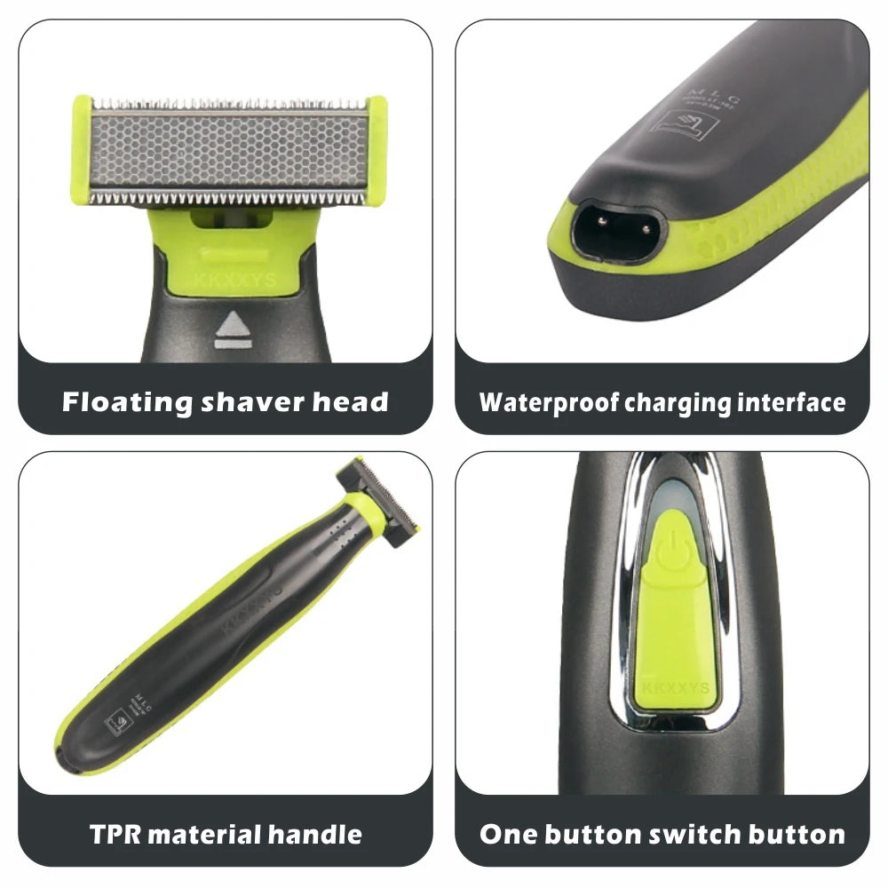 MLG 187 Electric Shaver Flex Razor Head 3 in 1 Shaving Body Face Washable Hair Eyebrow Styling Trimmer Rechargeable Face Care