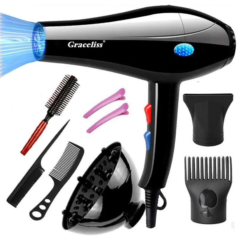 220V With EU Plug 1800W Hot And Cold Wind Hair Dryer Blow dryer Hairdryer Styling Tools For Salons and household use