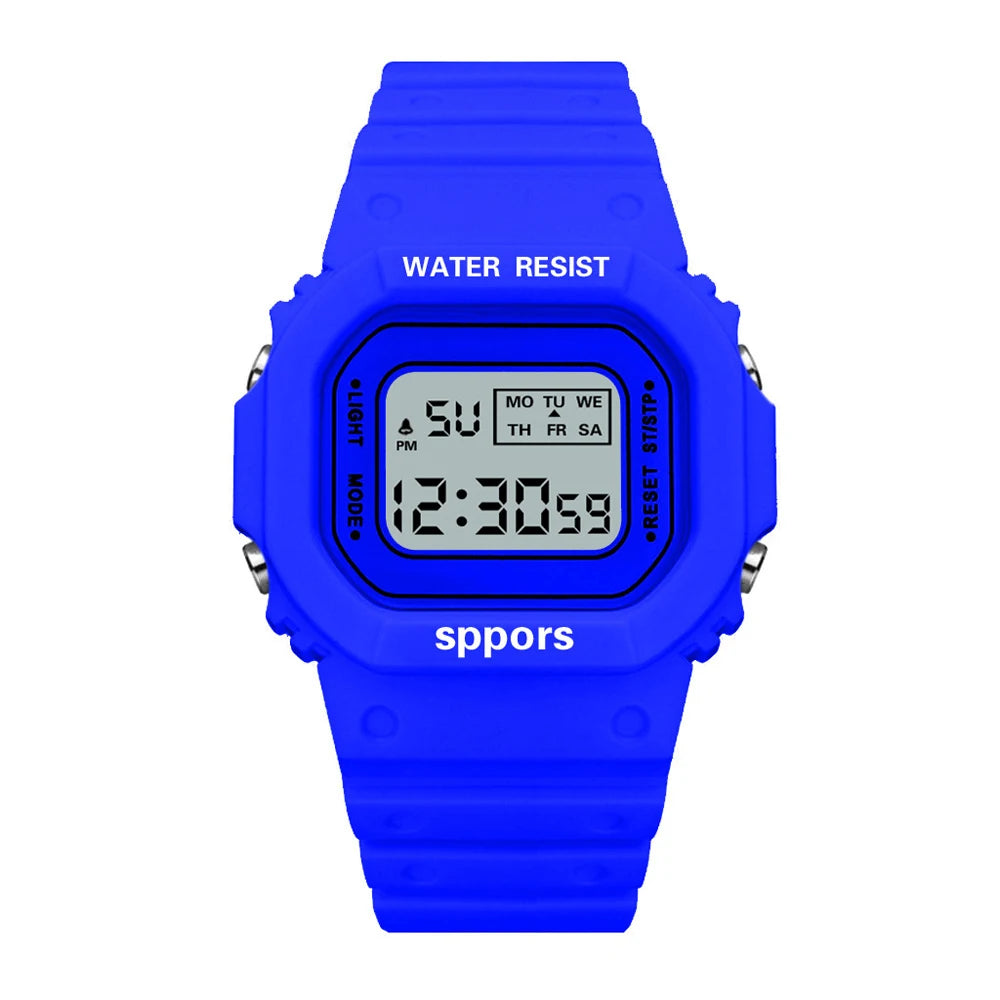 Fashion Simple Adolescent Outdoor Sport Led Waterproof WristWatch Analog Digital Military Sport  Male Watch