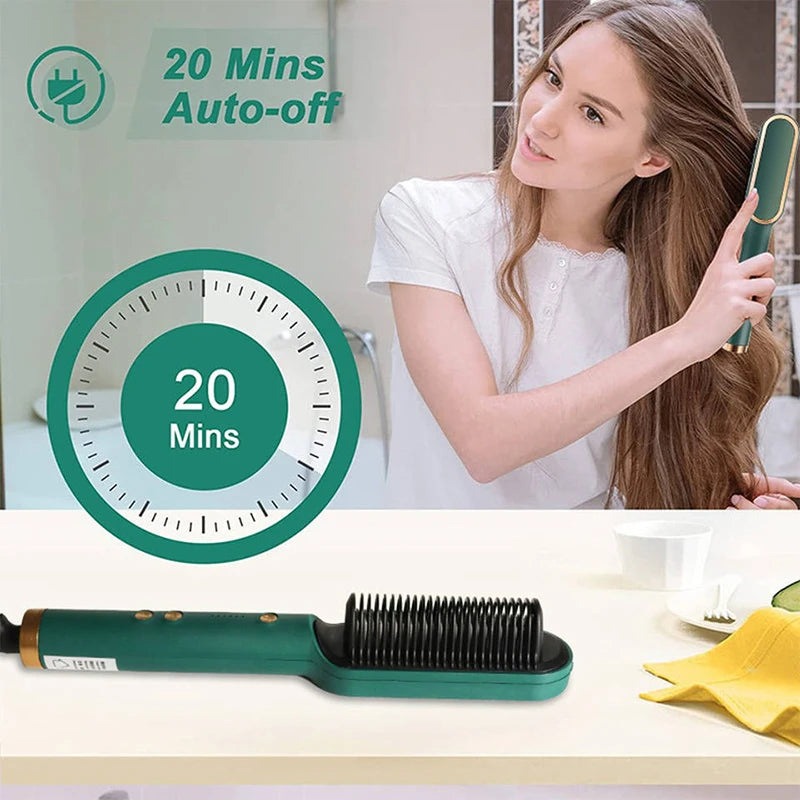 Hot Selling Professional Straight Hair Comb Portable Ceramic Coating Straight Hair Brush Salon Women'S Styling Tool