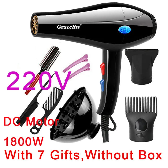 220V With EU Plug 1800W Hot And Cold Wind Hair Dryer Blow dryer Hairdryer Styling Tools For Salons and household use