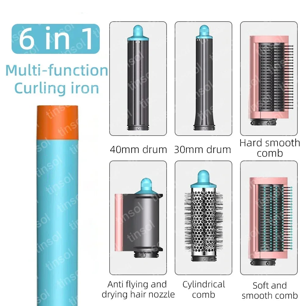 6-in-1 Multi-Function Hair Dryer Curling Iron Straightener Hot Air Comb Styling Kit Salon-like results at home